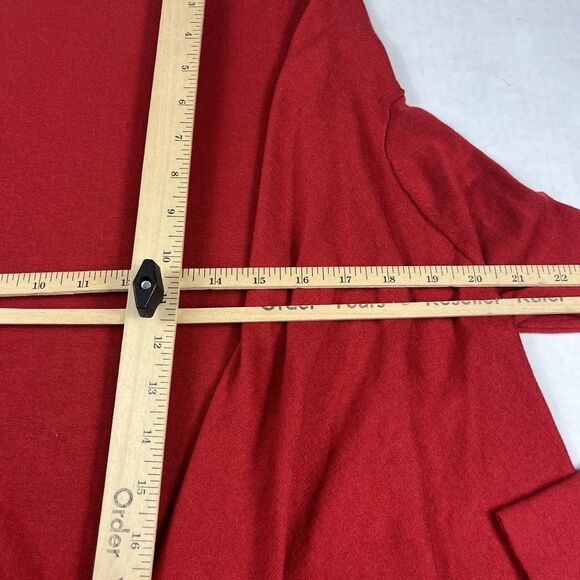 BCBGMaxazria Open Front Cardigan Bold Red Asymmetric Draped Flowy Sweater XS/S - Picture 9 of 11